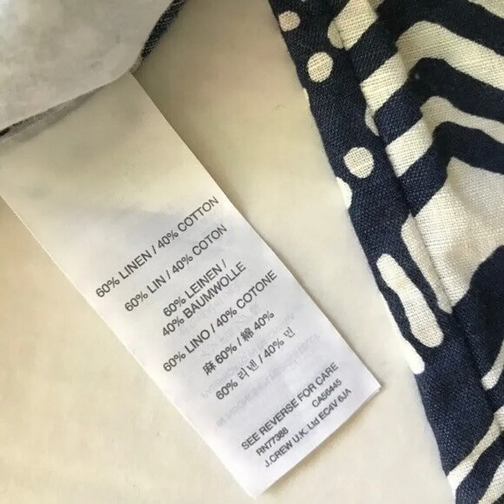 J Crew Cute Linen Zig-Zag Navy and White Print Sleeveless Jumpsuit Romper Size 0